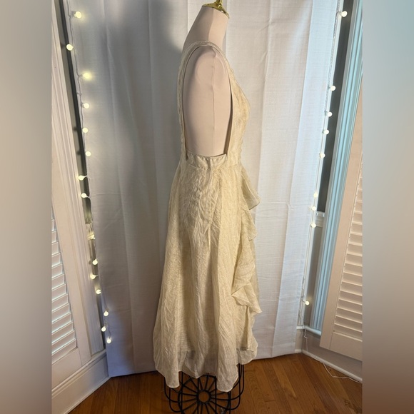 Cream Asymmetrical Ruffled Sundress for Weddings - Picture 4 of 10